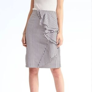 Banana Republic Ruffle Striped Pencil
